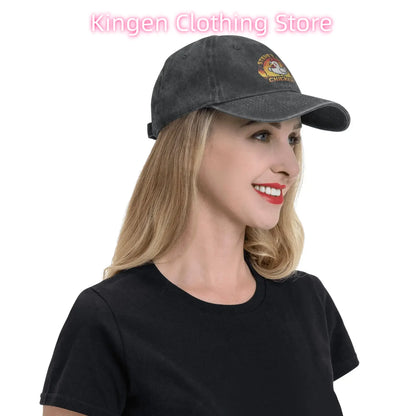 Casquette de baseball unisexe « Chicken Jockey Lava Chicken Print Steves Hat » – Style délavé et vieilli – Taille réglable