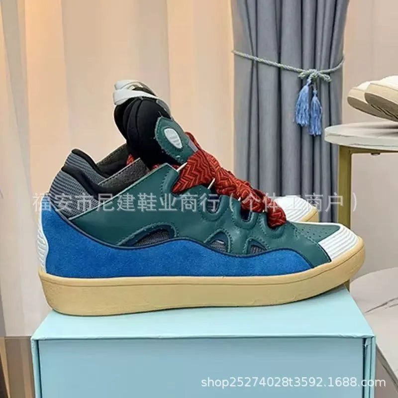 Comfortable High Heel Skate Shoes Thick-Soled Casual Sporty Dad Bag Shoes Vietnamese Cambodian New Style Knot-Tied Slip-On