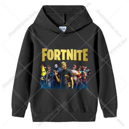 Lasten Fortnite-huppari syksyyn, ohut hupullinen collegepaita pojille ja tytöille, pitkähihainen pusero, urheilu- ja vapaa-ajan lastenvaate
