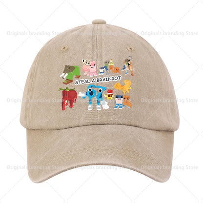 Steal A Brainrot 67 Dětská baseballová čepice Pánská Dámská sluneční čepice Nová čepice pro dospělé Outdoor Sport Sluneční čepice Retro pokrývka hlavy Dárek Horké prodeje