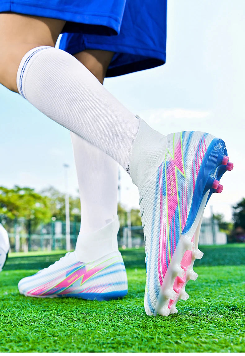 Nouvelles chaussures de football pour hommes, chaussures de match montantes, chaussures de futsal de haute qualité, chaussures de football d'intérieur antidérapantes, baskets d'extérieur, crampons pour gazon, meilleures v