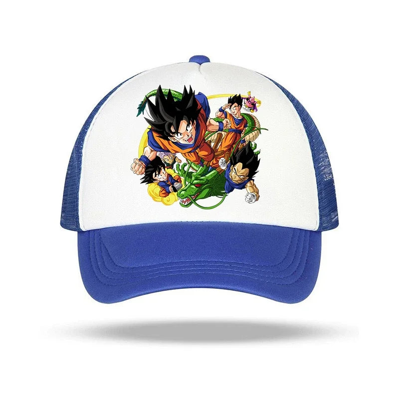 Cappellino con visiera Dragon Ball per ragazzo con stampa anime di Goku - Cappellini per bambini e adulti - Cappellini estivi traspiranti - Cappellini alla moda in stile cartone animato - Abbinabili ai costumi - Di tendenza