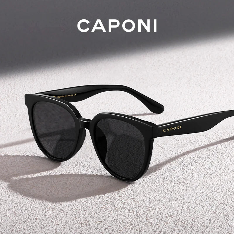 CAPONI Brand Design Solglasögon för kvinnor Mode Retro Flickor Solglasögon Koreansk stil Polariserade solglasögon UV-skydd BH31031