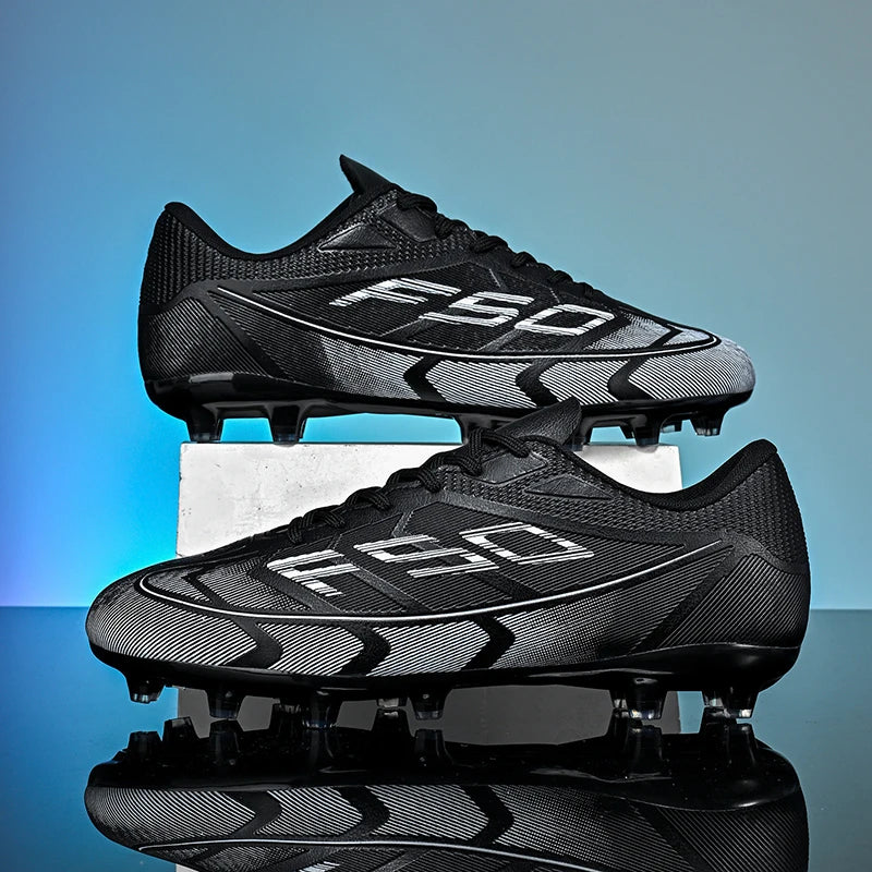 Chaussures de football populaires à tige basse FG/TF, unisexe, pour terrain, entraînement rapide, crampons antidérapants à crampons longs