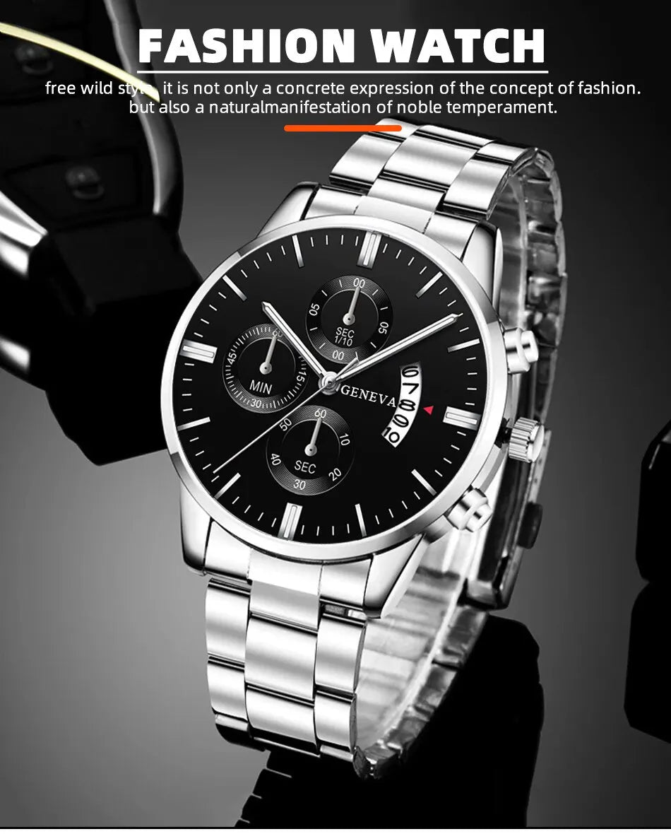 Montre homme tendance, montre-bracelet à quartz de luxe avec calendrier, montres d'affaires, montre pour homme, bracelet pour homme