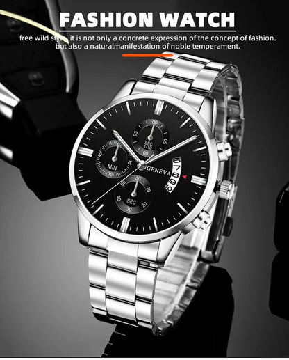 Montre homme tendance, montre-bracelet à quartz de luxe avec calendrier, montres d'affaires, montre pour homme, bracelet pour homme