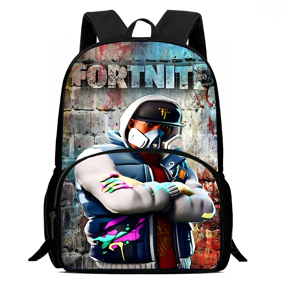 Kinder-Rucksack-Set im angesagten Gaming-Design mit Lunchbag und Federmäppchen, große Kapazität, Schultaschen für Jungen und Mädchen, ideales Geschenk F-FortniteS
