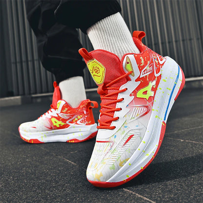 Chaussures de basket-ball pour hommes, respirantes, avec amorti, antidérapantes, résistantes à l'usure, chaussures de course, chaussures de sport pour entraînement en salle de sport, baskets de basket-ball pour hommes.