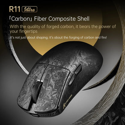 Attack Shark R11 Ultra 8K Carbon Fiber Gaming Mouse, PAW3950MAX, 49g Ultra-Lightweight, Wireless 8000Hz Polling,Tri-Mode