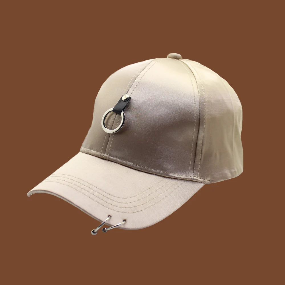 Kvinder Mænd Hip Hop K-pop Snapback-baseballkasket Ensfarvet med ring Sport Dans Rejse Elsker Far-kasket Kasketter Streetwear Justerbar
