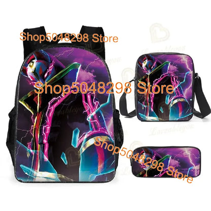 Astuccio grande in canvas kawaii per penne e matite, per ragazzi e ragazze, stampa Fortnite, articoli scolastici, cancelleria, regalo di compleanno per adolescenti