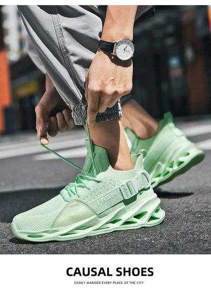 Modieuze paarse casual sneakers in de aanbieding voor dames en heren – Blade hardloopschoenen, grote maat 48, lichte ademende sportschoenen voor heren, mesh sneaker