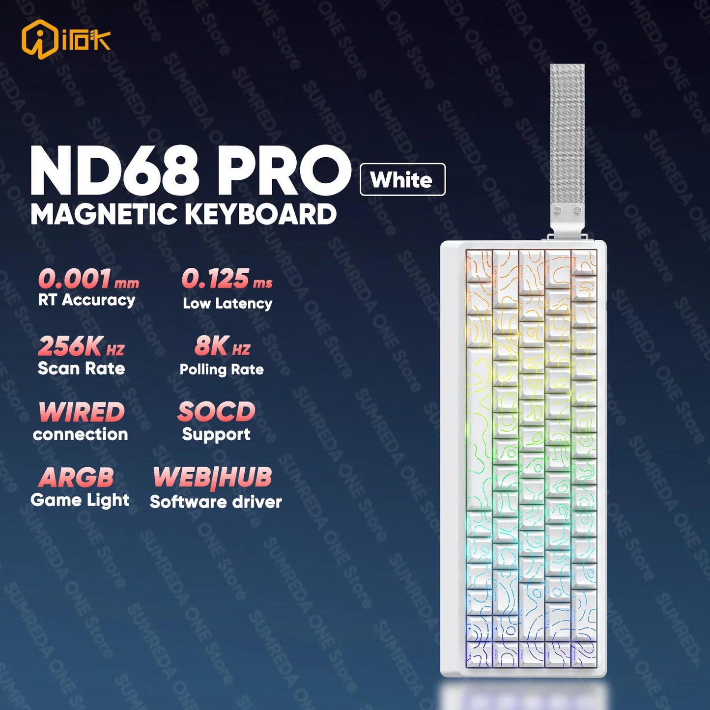 IROK ND63 Max ND63 Ultra ND68 Pro Gaming Magnetic Mechanical Keyboard 60% Layout RT0.001mm 8K 0.125ms Delay Wired Gamer Keyboard