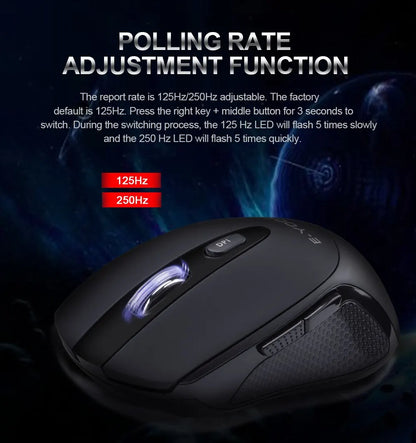 E-YOOSO E-1020 USB 2.4G Wireless Gaming Noiseless Mute Office Mouse 2400 DPI Optical Game Mice Ergonomic for Laptop PC Computer