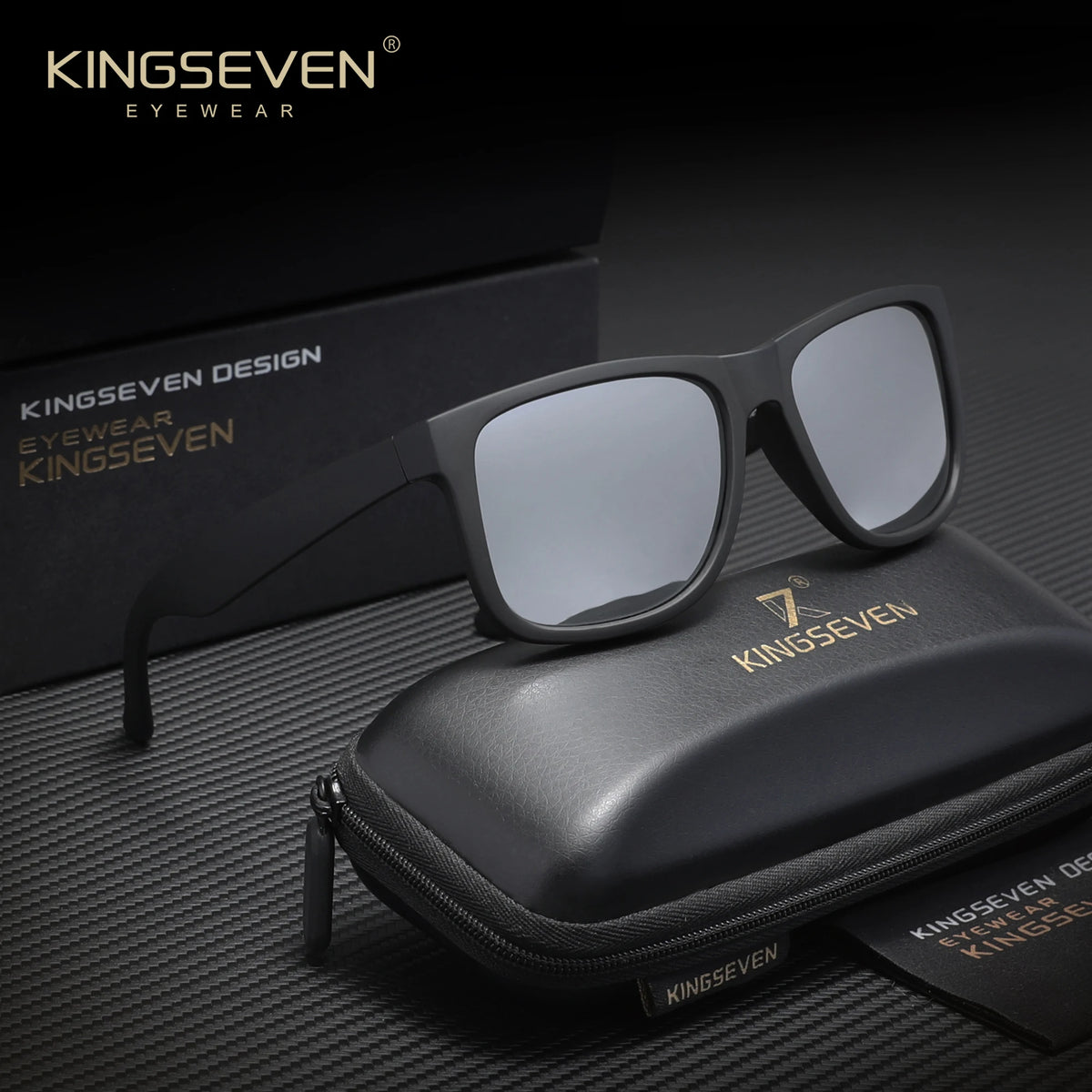 KINGSEVEN Fashion Square Polarized Men and Women Sunglasses Driving Outdoor Travel Glasses UV400