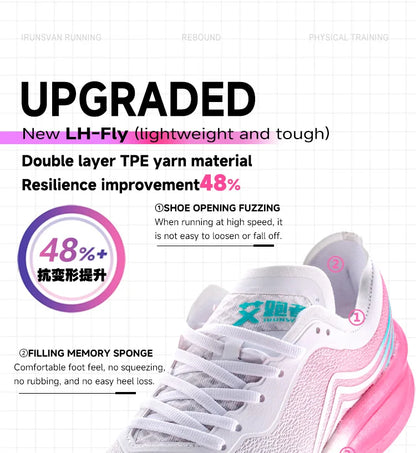 IRUNSVAN Marathon Racing Carbon Plate Men's Running Shoes Ultra Light Shock Absorption Training Women's Sports Shoes