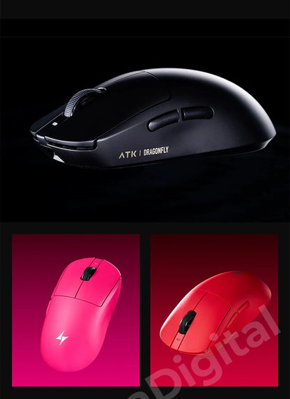 ATK Dragonfly A9 Ultimate bezdrátová herní myš A9 Air PAW3950 ultralehká ergonomická e-sportovní myš pro hráče FPS CSGO A9 Ultra