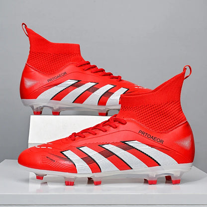 New Men Football Boots Match Soccer Shoes Boys Sneakers Comfortable Professional Non-Slip TF/FG Ankle Sports Shoes Unisex