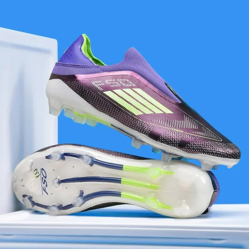 Nouvelles chaussures de football pour hommes, bottes de football confortables pour l'entraînement et les matchs en extérieur, crampons antidérapants et respirants, pour garçons et adultes, à longues pointes.