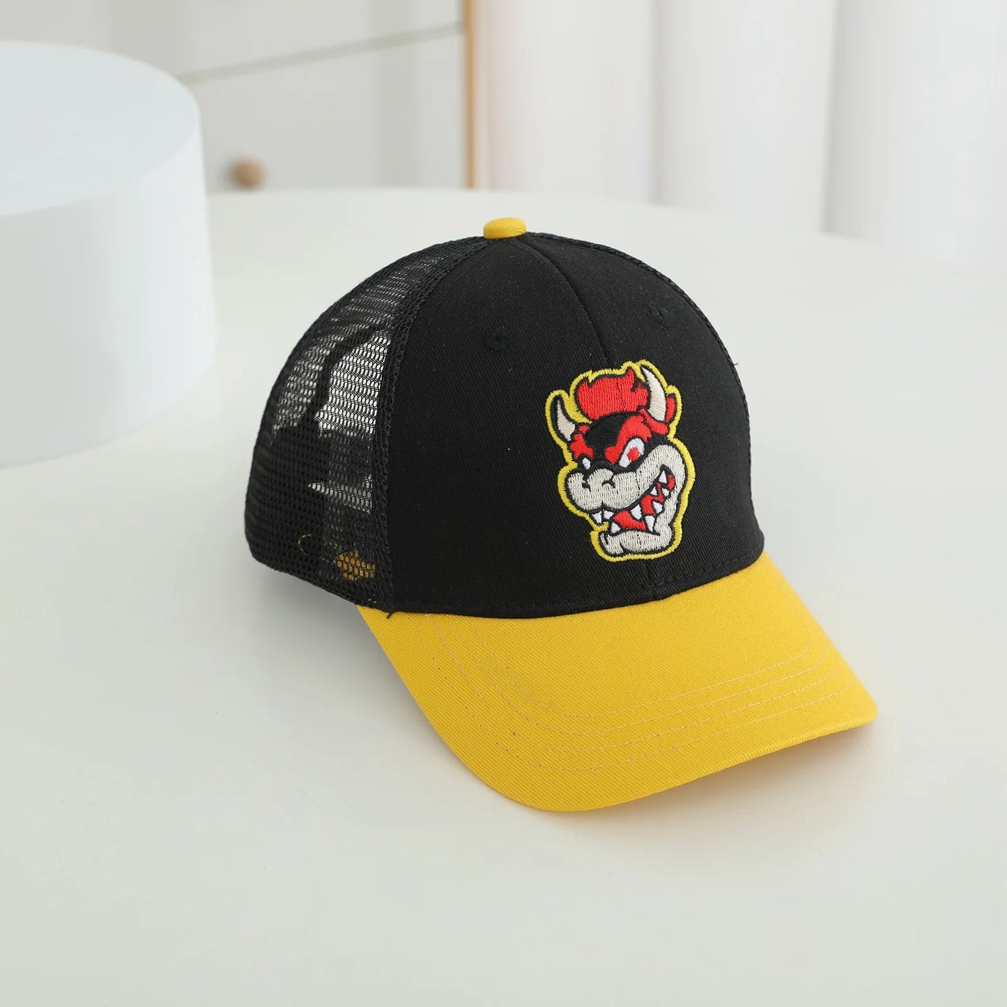 Yoshi Bowser Luigi Super Mushroomi Duckbill Cap Baseball Cap Cartoon Patterned Mesh Cap Summer-appropriate hats for kids Trendy