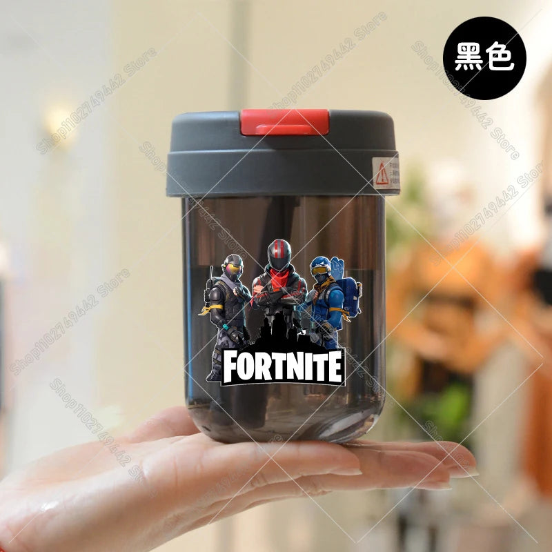 Game Fortnites Mini Straw Cups School Student Plastic Water Bottle Children Leak-proof Coffee Milk Cups Travel Outdoor Office