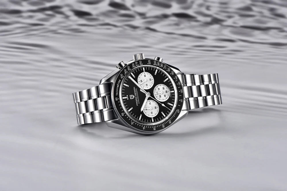 PAGANI DESIGN Moon-ur – Luksus-kvarts-kronograf til mænd, sporty stil, safirglas med antirefleksbehandling, selvlysende display
