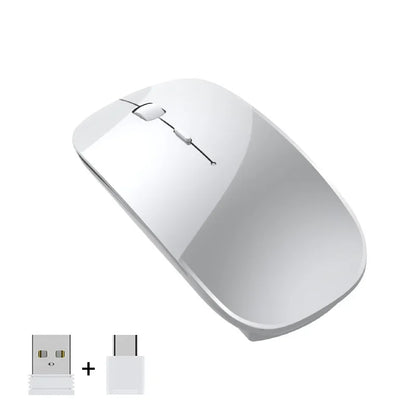 New Charging Type-c Wireless Mouse +USB Dual Receiver Mute Ergonomic Design 1000/1200/1600 Three-speed DPI