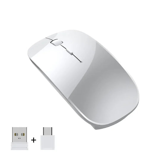 New Charging Type-c Wireless Mouse +USB Dual Receiver Mute Ergonomic Design 1000/1200/1600 Three-speed DPI