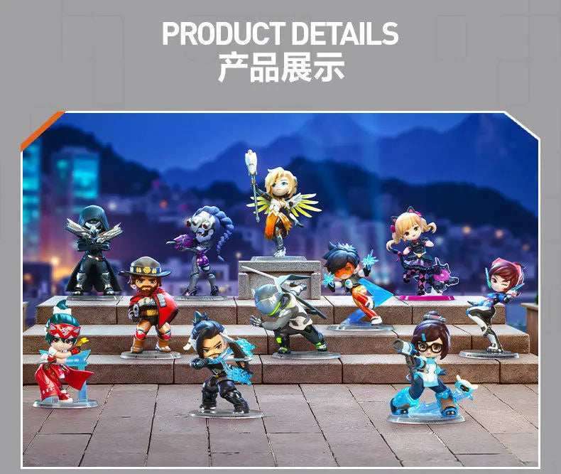 POP MART Genuína Overwatch Play Of The Game Series Blind Box — Figuras colecionáveis em PVC, ornamentos de secretária e modelos de brinquedo para fãs