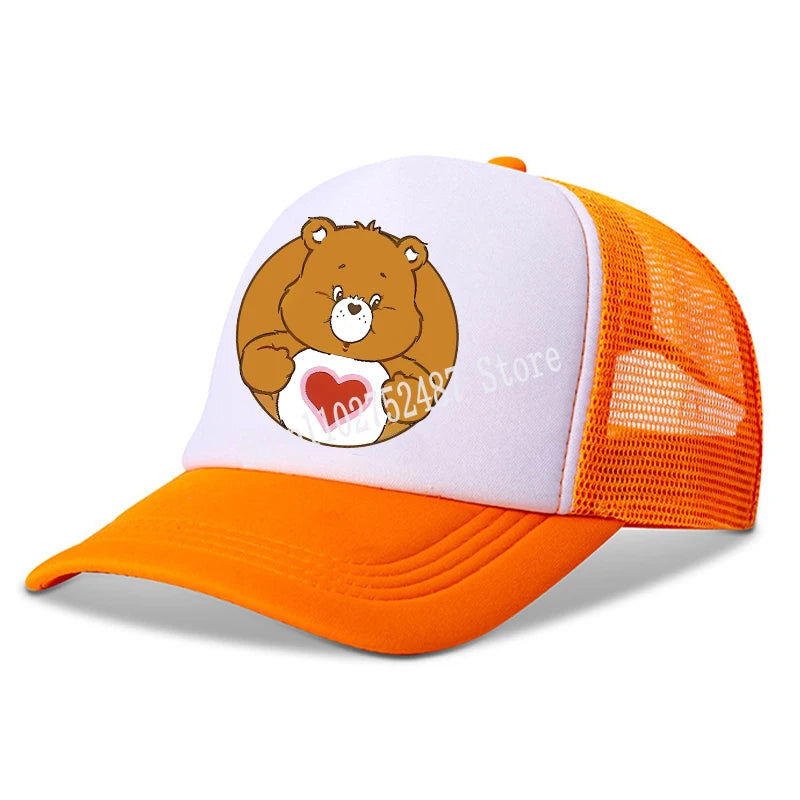 Anime Care Bears baseballová čepice pro dívky a ženy, nová outdoorová sportovní sluneční čepice, letní prodyšná síťovaná sluneční čepice, dětská i dospělá pokrývka hlavy, dárek