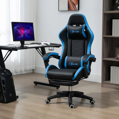 Gaming Chair with footret, Ergonomic Gaming Chair with Lumbar Cushion, head, Gaming Chair, Adjustable heights compitter Chair
