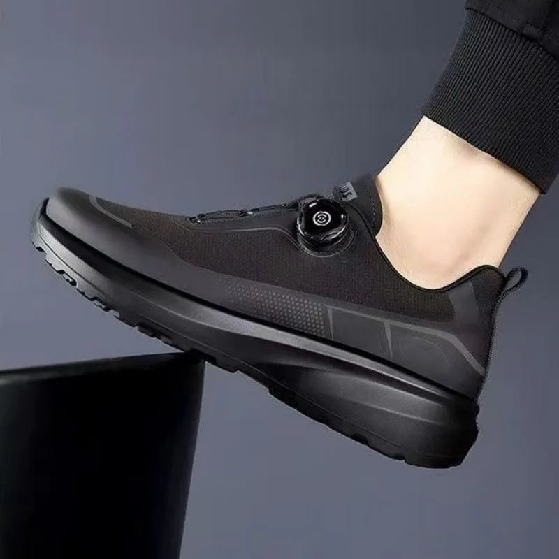Original New Men Rotating-button Driving Sneakers Platform Casual Walking Shoes Outdoor Wear-resistant Running Sports Shoes Plus