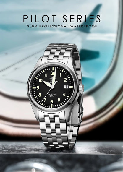 ADDIESDIVE Classic Men's Automatic Mechanical Watch 200m Water Resistant C3 Luminous 316L Stainless Steel Vintage Watch AD2519