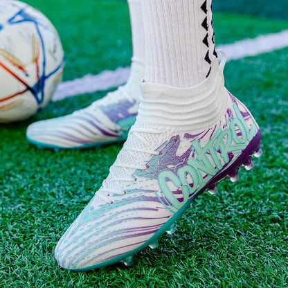 Men Women Football Boots Outdoor Soccer Cleats Non-slip Football Field Boots Ultralight Futsal Sneakers TF/FG Spiked Soccer Shoe