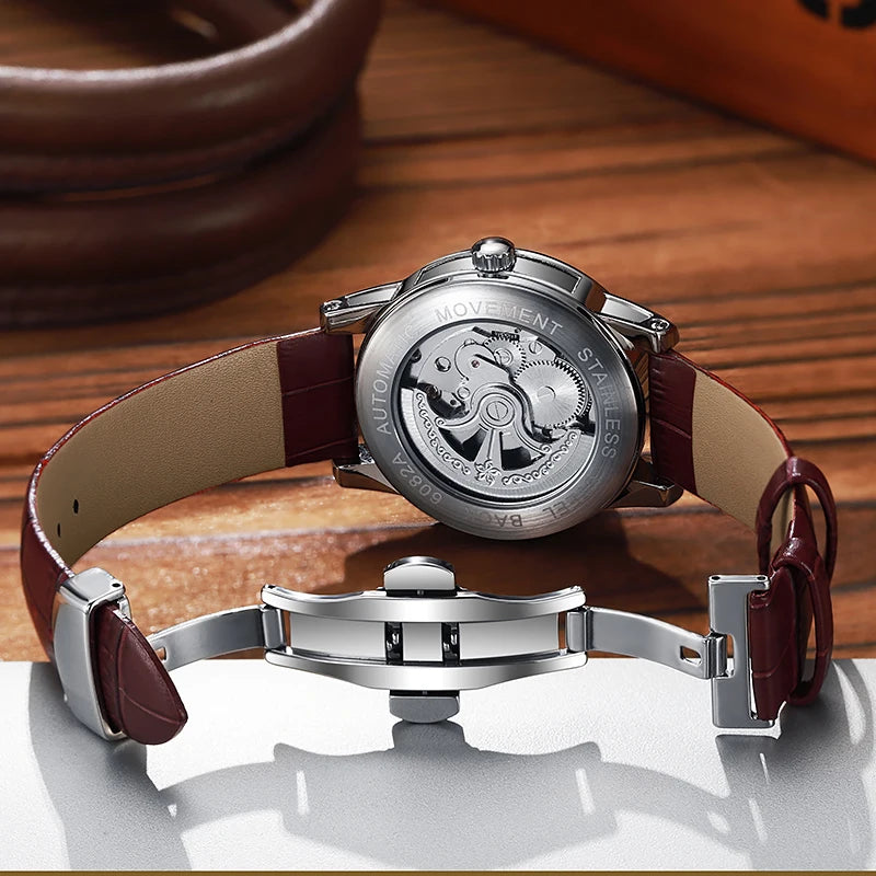 Relógio Tourbillon Masculino, Desportivo, Automático, Mecânico, Estanque – Relógio de pulso de luxo de marca de gama alta