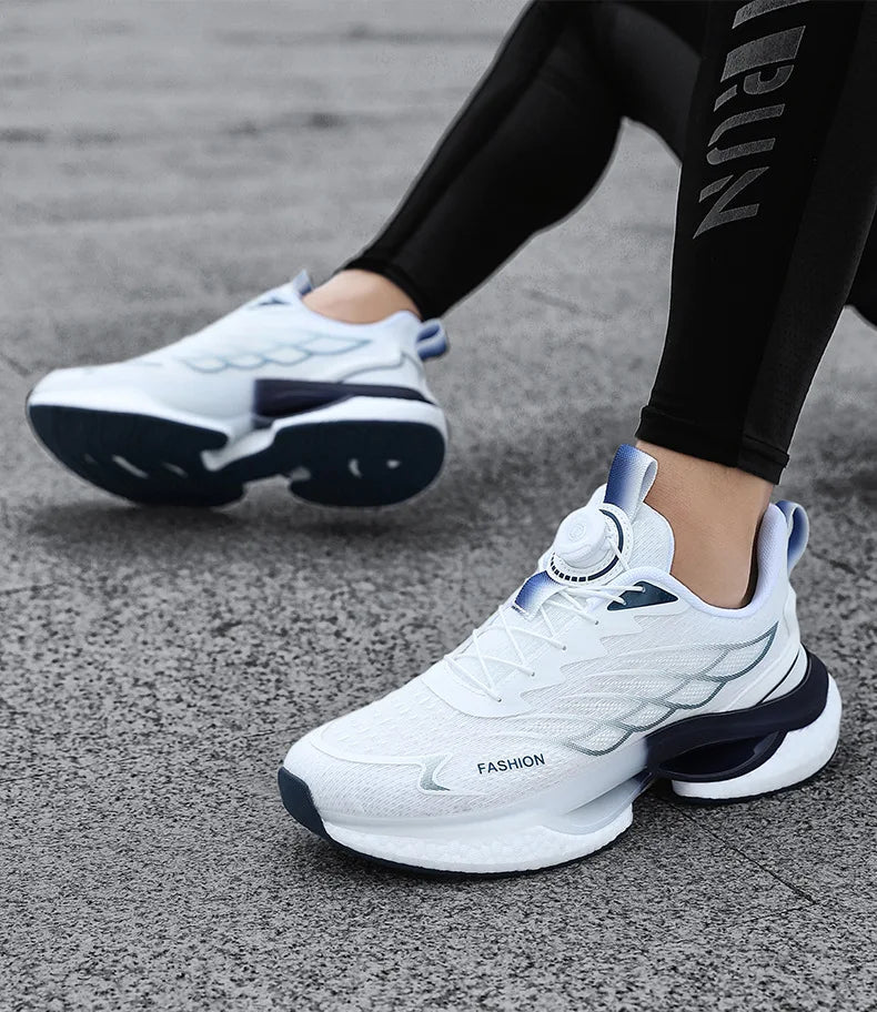 Hommes boucle rotative chaussures de course femmes réfléchissant en plein air Jogging baskets INS gros sport Zapatillas anti-dérapant chaussures unisexes