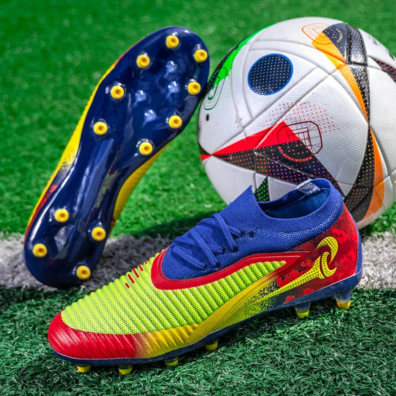 New Men Football Boots Match Adult Outdoor Sport Training Cleats Soccer Shoes Boys Long Spikes Breathable Non Slip Comfortable