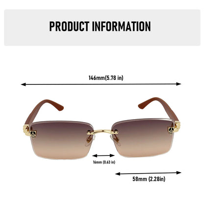Square Sunglasses Women Luxe 2026 Rimless Sunglass Men Wooden Fashion Glasses Vintage Dropshipping Gafas De Sol Hombre Zonnebril