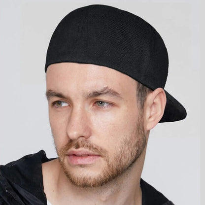 Casquette ajustée entièrement fermée, taille New York Plus Large, style « trucker » pour homme, visière plate, style hip-hop, unie, à fermeture à pression, sans logo, visière plate, bord large, style Era