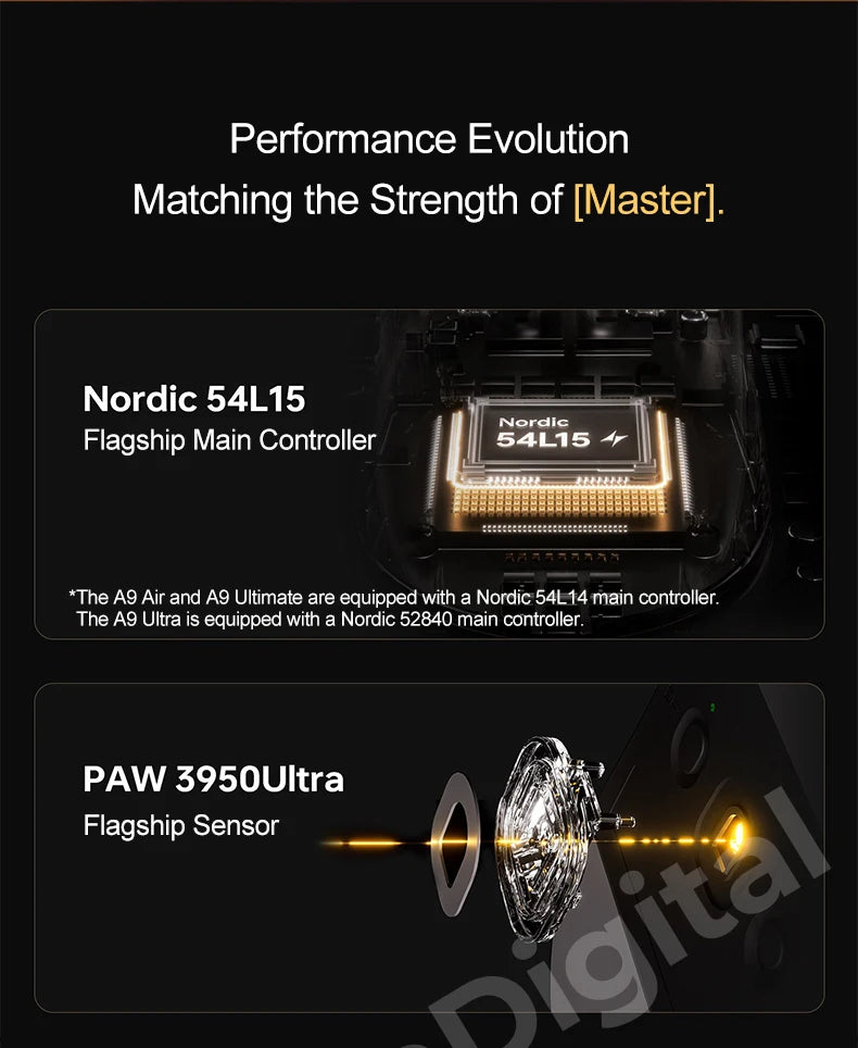 ATK Dragonfly A9 Ultimate bezdrátová herní myš A9 Air PAW3950 ultralehká ergonomická e-sportovní myš pro hráče FPS CSGO A9 Ultra
