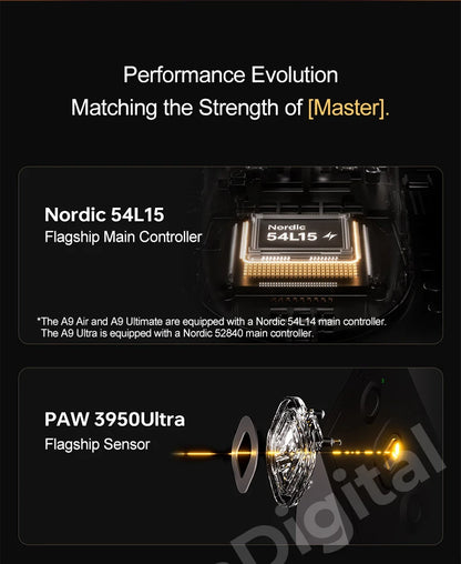 ATK Dragonfly A9 Ultimate bezdrátová herní myš A9 Air PAW3950 ultralehká ergonomická e-sportovní myš pro hráče FPS CSGO A9 Ultra