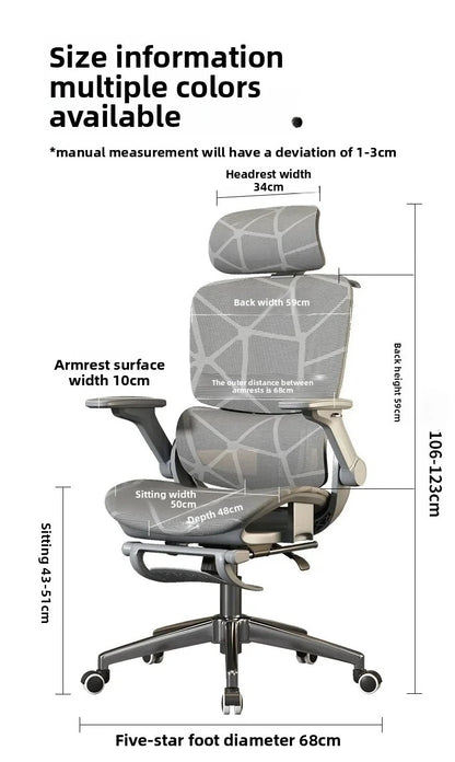 Silla gaming ergonómica de oficina para ordenador Air Titan Full Mesh con soporte lumbar de tres zonas, diseño bien ventilado e ideal para escritorio de estudiante