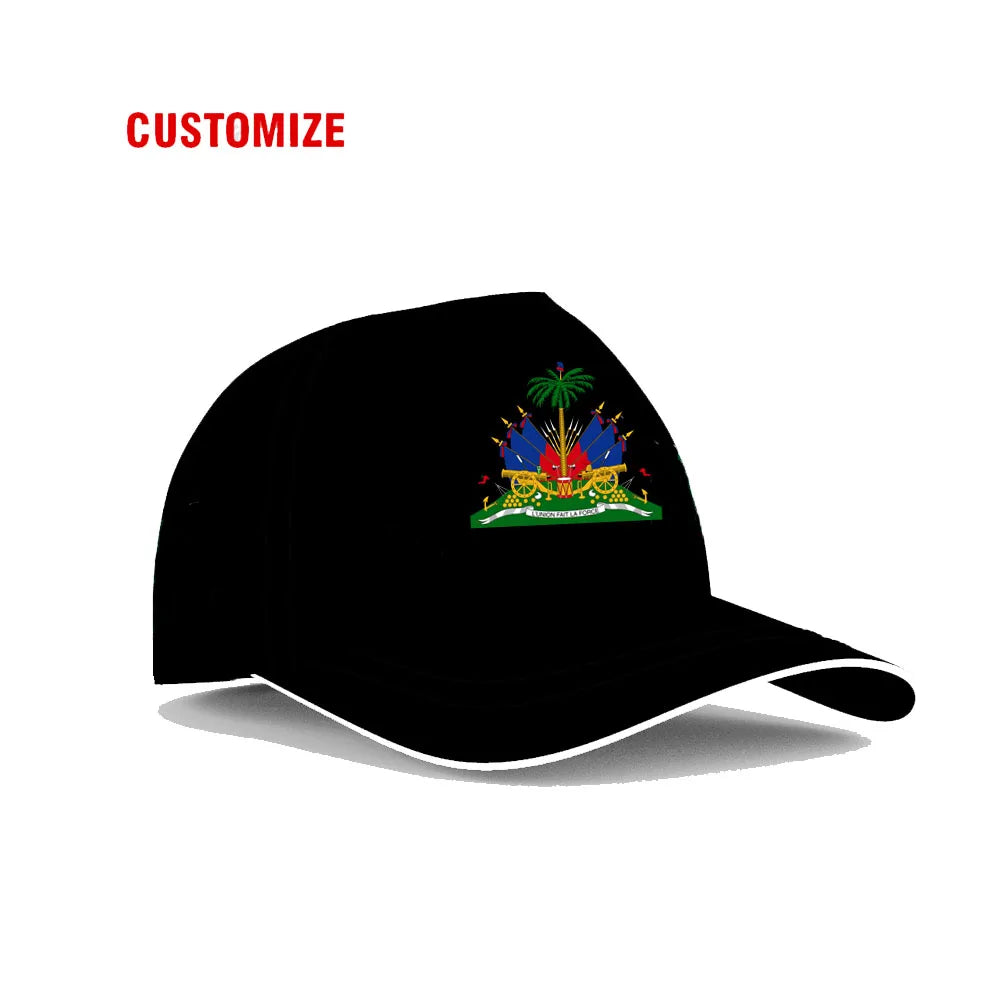 Cappellino personalizzato gratuito con nome dell’università, numero e logo della squadra di Haiti (Hti) – Viaggi nel Paese – Nazione francese – Bandiera della Repubblica di Haiti – Cappellino da baseball
