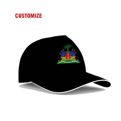 Cappellino personalizzato gratuito con nome dell’università, numero e logo della squadra di Haiti (Hti) – Viaggi nel Paese – Nazione francese – Bandiera della Repubblica di Haiti – Cappellino da baseball
