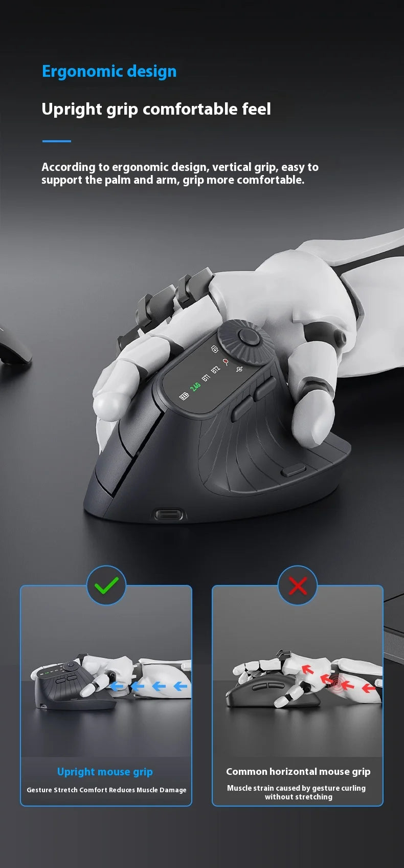 Monster M2 PRO MAX Gaming Mouse Rechargeable Dual Mode DPI Lightweight Custom & Comfortable Ergonomic Wireless Mouse Sensitive