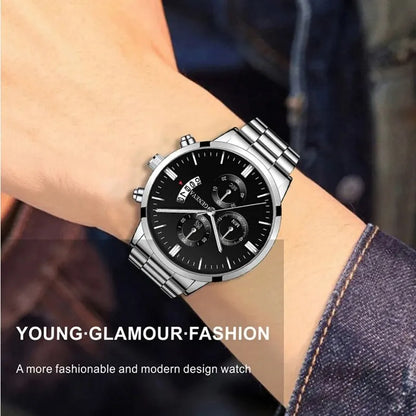 Montre homme tendance, montre-bracelet à quartz de luxe avec calendrier, montres d'affaires, montre pour homme, bracelet pour homme