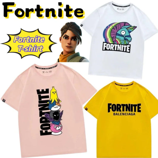 New Fortnite short-sleeved creative high-value cartoon cartoon cool printed men's and women's breathable sweat-absorbent T-shirt