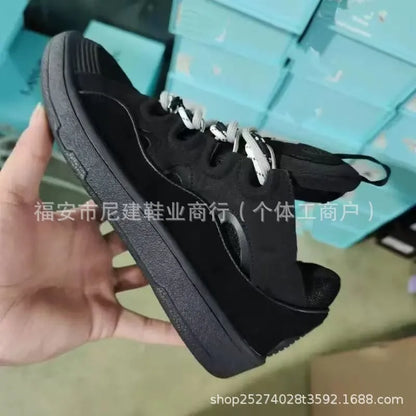 Comfortable High Heel Skate Shoes Thick-Soled Casual Sporty Dad Bag Shoes Vietnamese Cambodian New Style Knot-Tied Slip-On