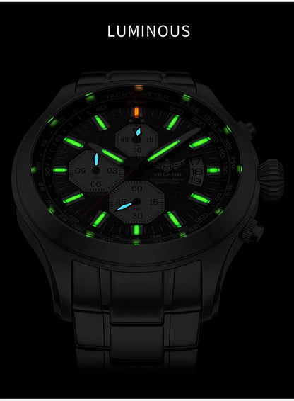 YELANG V1029S Men's Quartz Watch 42mm Japan OS10 Movement T100 Luminous 100M Waterproof Sports Military Style Watches Sapphire