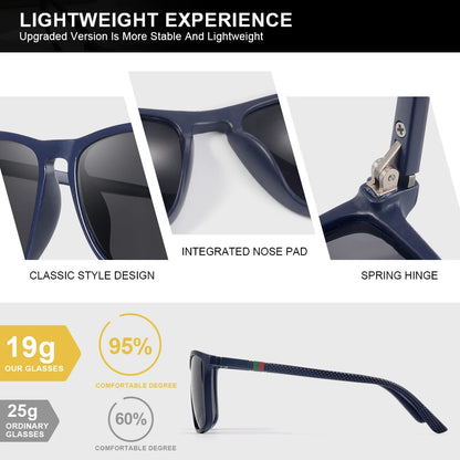 AOFLY sportglasögon för män – fashionabla och bekväma, fyrkantiga spegelglasögon, lätta glasögon för män och kvinnor, UV400